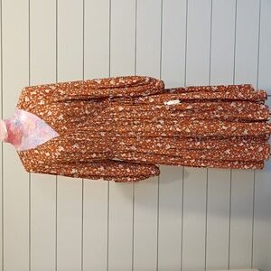 Gigio Floral Wrap Dress Ditzy Print Flowy Boho Dress Tassel Tie Waist Size Med